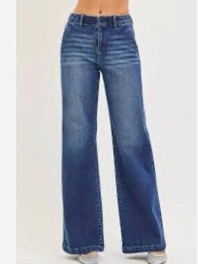 Risen jeans Women's Dark Blue Wide-Leg Denim Jeans